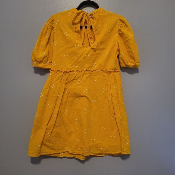 Vero Moda Yellow Prairie Dress Cotton Linen Lined Cottagecore Women's Small - Picture 2 of 14
